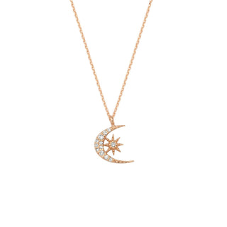 THE MOON AND THE NORTH STAR GOLD DIAMOND NECKLACE