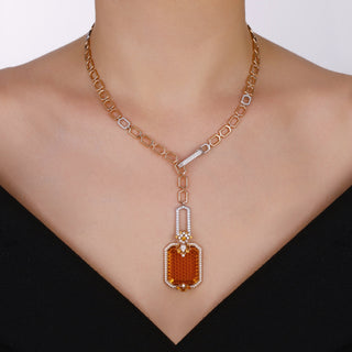 CHAIN GOLD DIAMOND LARIAT NECKLACE
