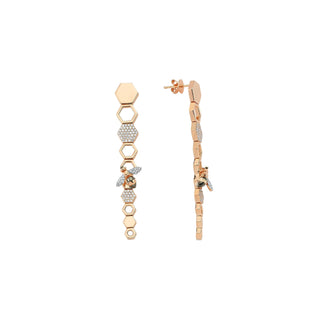 CYBELE HONEYCOMB 18K GOLD DIAMOND EARRING