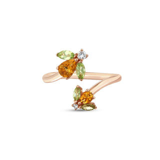 QUEEN BEE MAYA GOLD DIAMOND CITRINE RING