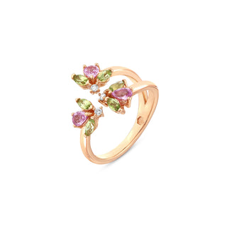 QUEEN BEE MAYA GOLD DIAMOND PINK SAPPHIRE RING