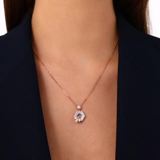 QUEEN BEE MAYA GOLD BAGUETTE DIAMOND NECKLACE