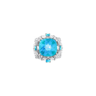 BEE GOLD BLUE TOPAZ DIAMOND RING