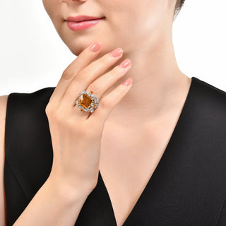 QUEEN BEE ARINNA GOLD DIAMOND CITRINE RING