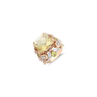 QUEEN BEE ARINNA GOLD DIAMOND PERIDOT RING