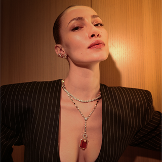 MONDRIAN GOLD BAGUETTE DIAMOND EAR CUFF