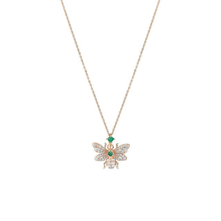 QUEEN BEE ARTEMIS GOLD DIAMOND EMERALD NECKLACE