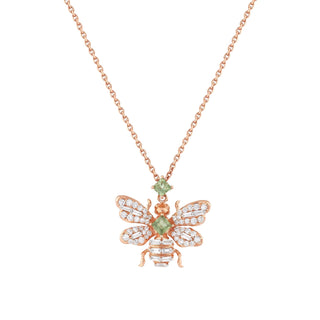 QUEEN BEE ARTEMIS GOLD DIAMOND PERIDOT NECKLACE