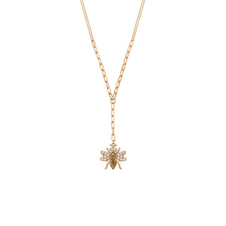 BEE GOLD DIAMOND & ORANGE SAPPHIRE NECKLACE