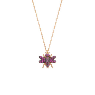 HONEYCOMB BEE RUBY NECKLACE