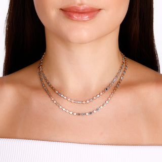 CYBELE MAGNIFICENCE GOLD 2 BAGUETTE DIAMOND NECKLACE