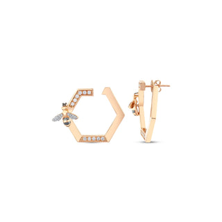 HONEYCOMB GOLD DIAMOND LARGE EARRING