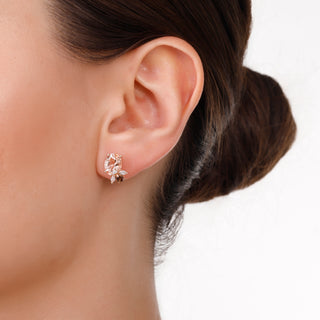 QUEEN BEE MAYA GOLD DIAMOND MORGANITE EARRINGS