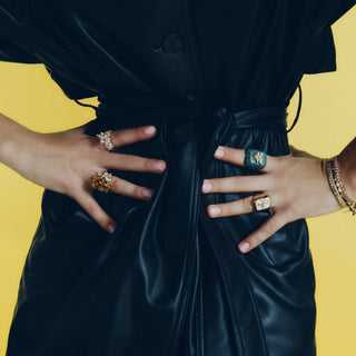 QUEEN BEE ARINNA 18K GOLD CITRINE DIAMOND RING