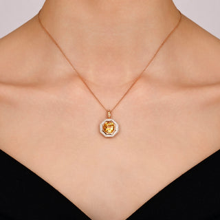 HONEYCOMB GOLD DIAMOND CITRINE NECKLACE