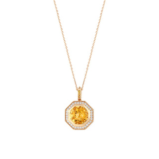 HONEYCOMB GOLD DIAMOND CITRINE NECKLACE
