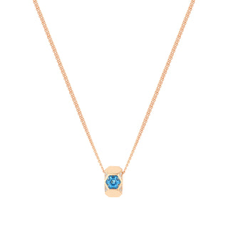 HONEYCOMB GOLD DIAMOND BLUE TOPAZ SMALL NECKLACE
