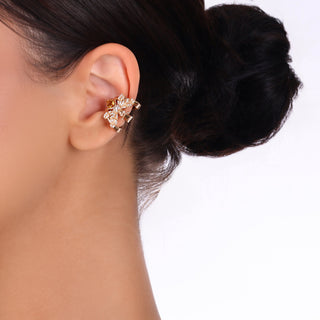 QUEEN BEE EVA GOLD DIAMOND CITRINE EAR CUFF