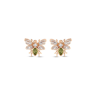 QUEEN BEE BON BON  GOLD DIAMOND EARRING