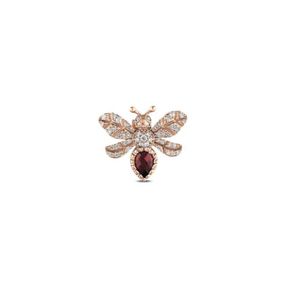 QUEEN BEE EVA GOLD DIAMOND GARNET EARRING