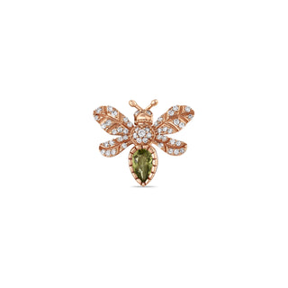 QUEEN BEE EVA GOLD DIAMOND PERIDOT SINGLE EARRING