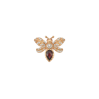 QUEEN BEE EVA GOLD DIAMOND RHODOLITE SINGLE EARRING