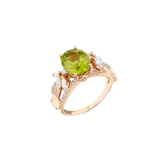 QUEEN BEE MAYA GOLD DIAMOND PERIDOT RING