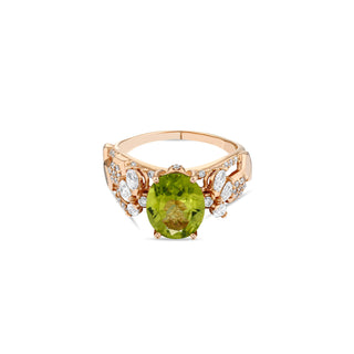 QUEEN BEE MAYA GOLD DIAMOND PERIDOT RING