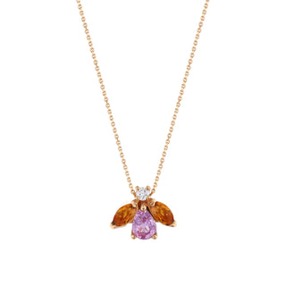 QUEEN BEE MAYA GOLD DIAMOND PINK SAPPHIRE NECKLACE