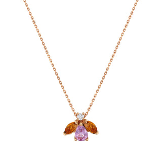 QUEEN BEE MAYA GOLD DIAMOND PINK SAPPHIRE NECKLACE