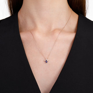 QUEEN BEE MAYA GOLD DIAMOND SAPPHIRE NECKLACE