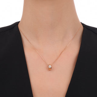 HONEYCOMB HALO GOLD DIAMOND SMALL NECKLACE