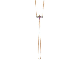 QUEEN BEE GOLD DIAMOND AMETHYST HAND CHAIN