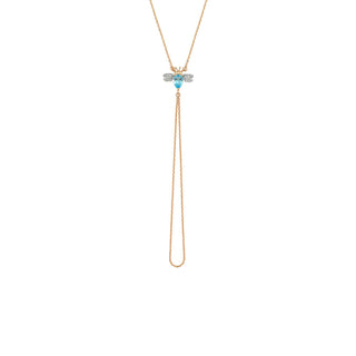 BEE GOLD DIAMOND BLUE TOPAZ HAND CHAIN