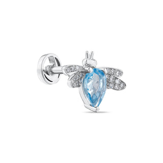 QUEEN BEE BELLA GOLD DIAMOND BLUE TOPAZ PIERCING