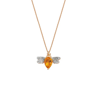 QUEEN BEE BELLA GOLD DIAMOND CITRINE NECKLACE