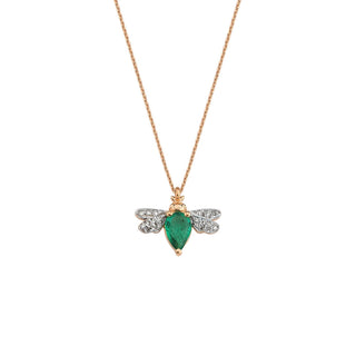 QUEEN BEE BELLA GOLD EMERALD NECKLACE