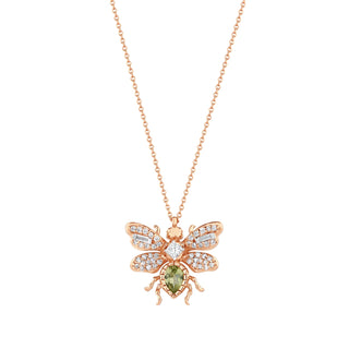 QUEEN BEE BON BON GOLD DIAMOND PERIDOT NECKLACE