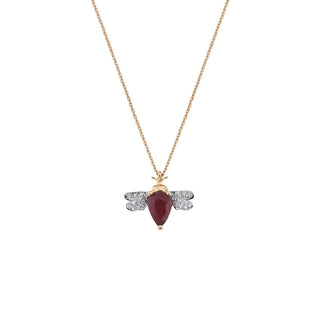 QUEEN BEE GOLD DIAMOND RUBY NECKLACE