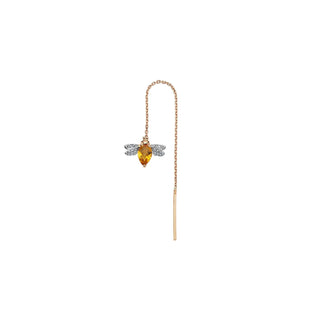 QUEEN BEE GOLD DIAMOND CITRINE EARRING