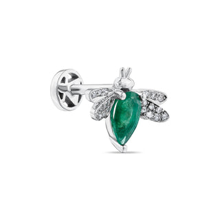 QUEEN BEE BELLA GOLD DIAMOND EMERALD PIERCING