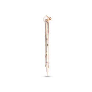 HONEYCOMB MAYA GOLD DIAMOND PINK SAPPHIRE PERIDOT SINGLE EARRING