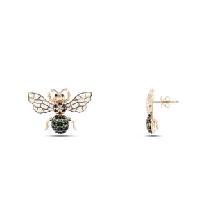 QUEEN BEE LEA GOLD DIAMOND SINGLE EARRING