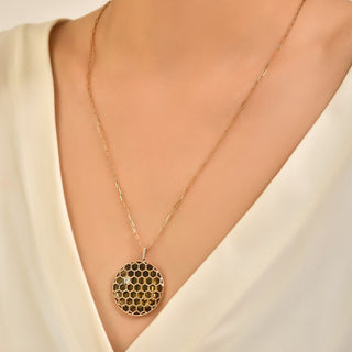 HONEYCOMB GOLD DIAMOND NECKLACE