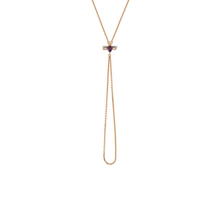 QUEEN BEE GOLD DIAMOND AMETHYST HAND CHAIN