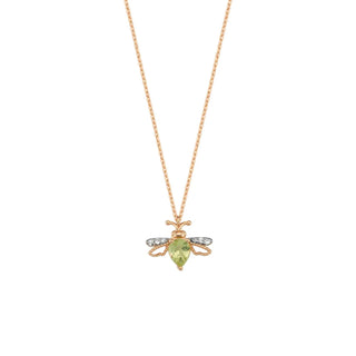 QUEEN BEE GOLD DIAMOND PERIDOT NECKLACE