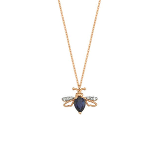 QUEEN BEE GOLD DIAMOND SAPPHIRE NECKLACE