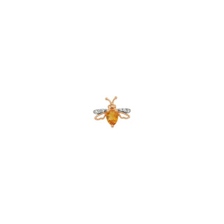 QUEEN BEE LILY GOLD DIAMOND CITRINE SINGLE EARRING