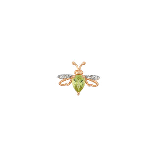 QUEEN BEE LILY GOLD DIAMOND PERIDOT SINGLE EARRING