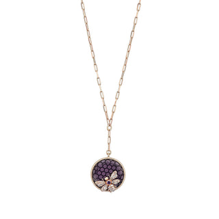 HONEYCOMB AMETHYST DIAMOND NECKLACE